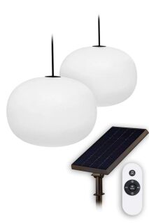 Solar Akku LED Hängeleuchte Glowing Elegance Hanging Globe 2x