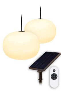 Solar Akku LED Hängeleuchte Glowing Elegance Hanging Globe 2x