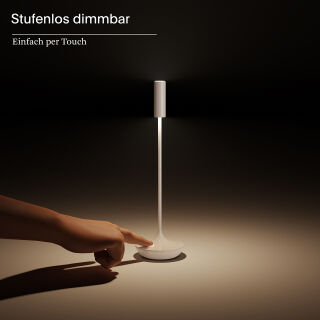 Sigor Akku-Tischleuchte Nucandle 310mm keramikweiß/chrom