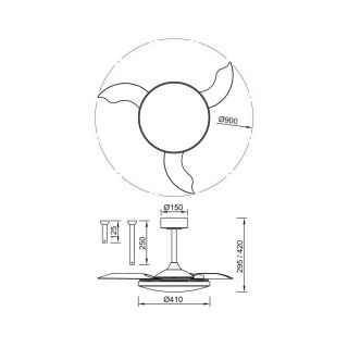 Mantra Slim Fan Mini Deckenventilator mit LED Beleuchtung weiß