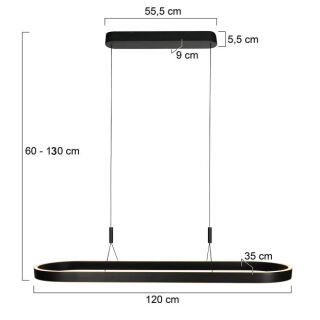 Steinhauer Mykty Pendelleuchte schwarz 120cm