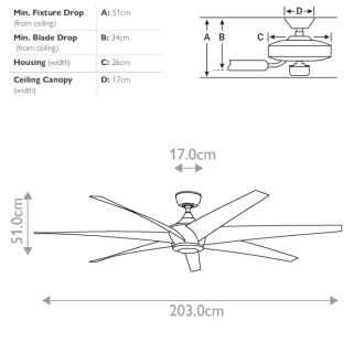 Kichler Deckenventilator Lehr 203 cm Antique Satin Silver