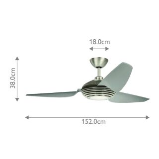 Kichler Deckenventilator Voya 152cm Brushed Stainless Steel