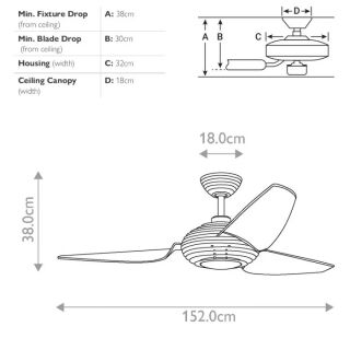 Kichler Deckenventilator Voya 152cm Brushed Stainless Steel