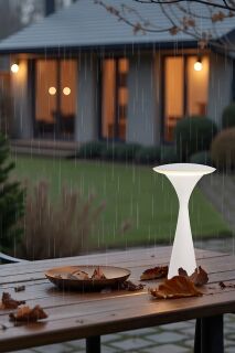 Akku LED Tischleuchte Hello Space weiß