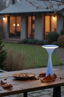 Akku LED Tischleuchte Hello Space blau