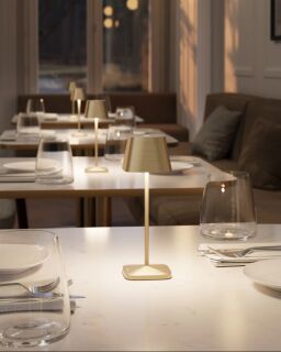 Villeroy & Boch Neapel Micro RC gold gebürstet Akku Tischleuchte