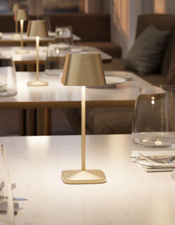 Villeroy & Boch Neapel Micro RC gold gebürstet Akku Tischleuchte