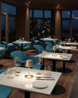 Villeroy & Boch Seoul RC gold gebürstet Akku LED Tischleuchte