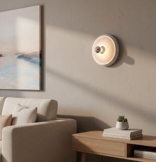 Wand- und Decken-Gipsleuchte Andro Wave weiß