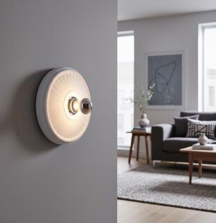 Wand- und Decken-Gipsleuchte Andro Wave weiß