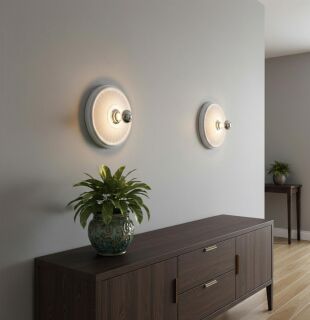 Wand- und Decken-Gipsleuchte Andro Wave weiß