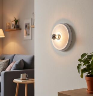 Wand- und Decken-Gipsleuchte Andro Wave weiß