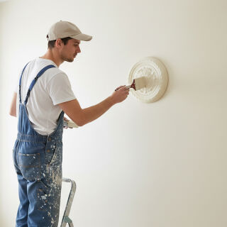 Wand- und Decken-Gipsleuchte Andro Retro weiß