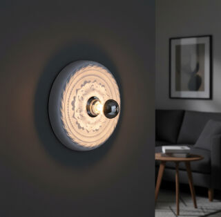 Wand- und Decken-Gipsleuchte Andro Retro weiß