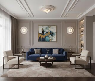 Wand- und Decken-Gipsleuchte Andro Ultra weiß