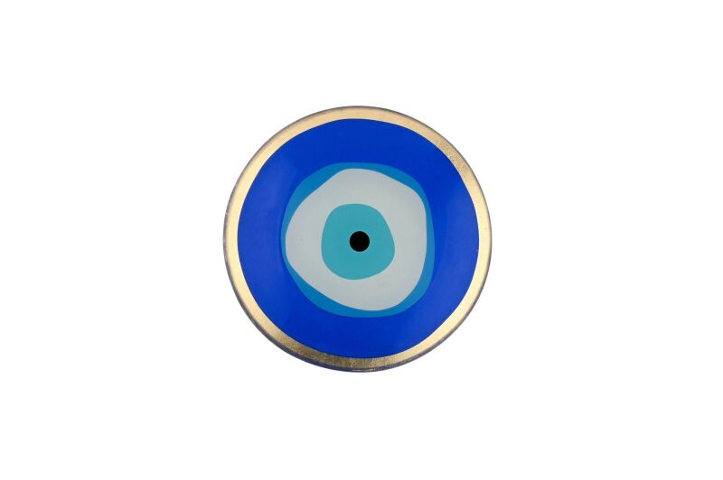 Love Plates Glasteller S blaues Auge rund
