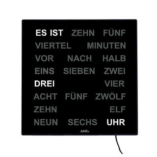 Intertime Wort-Uhr Word 28 schwarz
