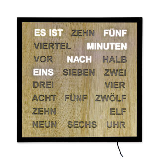 Intertime Wort-Uhr Word 40 holz
