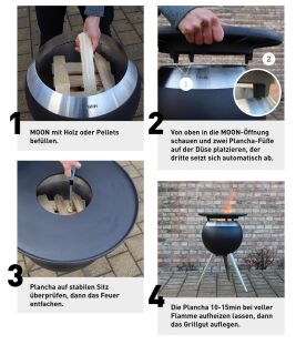 MOON 45 Plancha-Grillset hoch