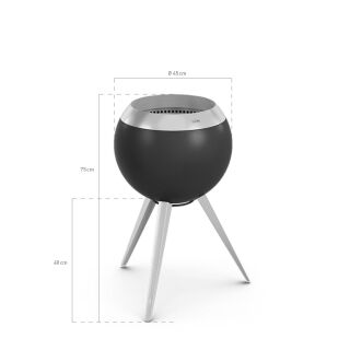 MOON 45 all black Feuerkorb mit hohem Fuß
