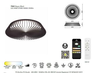 Mantra Himalaya Deckenleuchte LED mit Fernbedienung schwarz