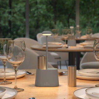 Sompex Heureca Akku-Tischleuchte grau