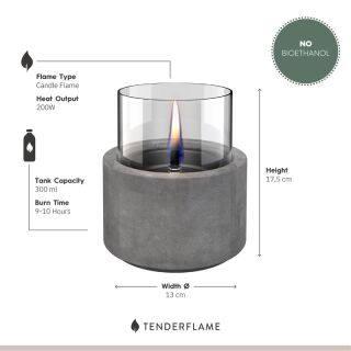 Tenderflame Lotus 12 Black Ceramic Tischfeuer