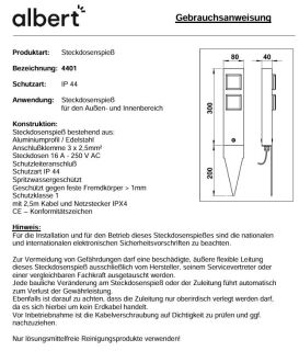 Albert Steckdosenspieß Typ 4401