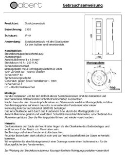 Albert Steckdosensäule Typ 2102 weiß