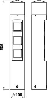 Albert Steckdosensäule mit Licht Typ 2202 weiß