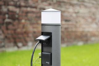 Albert Steckdosensäule mit Licht Typ 2202 silber