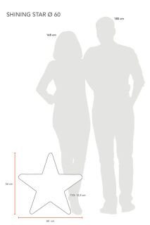 8 Seasons Design Dekoleuchte Shining Star 60 cm rot