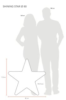 8 Seasons Design Dekoleuchte Shining Star 100 cm rot