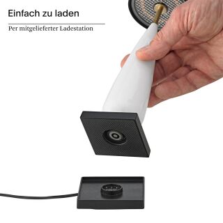 Sigor Akku-Tischleuchte Thala keramikweiß/schwarz