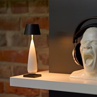 Sigor Akku-Tischleuchte Thala keramikweiß/schwarz