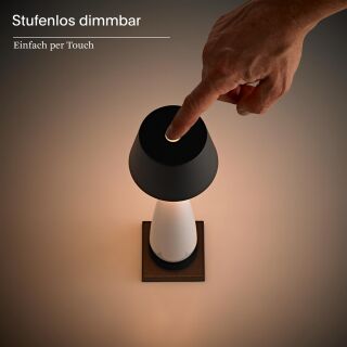 Sigor Akku-Tischleuchte Thala keramikweiß/schwarz