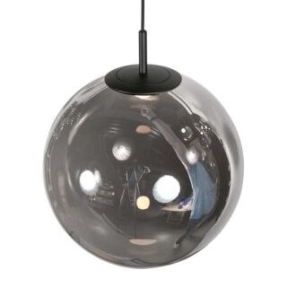 Steinhauer Bollique Pendelleuchte LED 5-flammig Rauchglas Schwarz