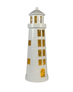 Sompex Dekoleuchte Glamor Lighthouse weiß