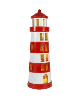 Sompex Dekoleuchte Glamor Lighthouse rot weiß