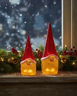 Sompex Dekoleuchte Glamor Gnome 28cm rot