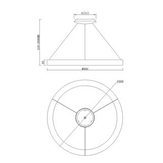 Mantra Niseko II Pendelleuchte LED Holzoptik 90cm