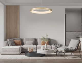 Mantra Niseko II Pendelleuchte LED Holzoptik 90cm