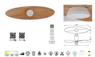 Mantra Surfer Deckenventilator LED weiß-holz