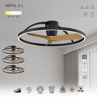 Mantra Nepal II 100 Deckenventilator LED schwarz-holz