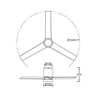 Mantra Ceramica M Deckenventilator LED weiß-holz