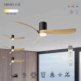 Mantra Nemo II M Deckenventilator LED schwarz-holz