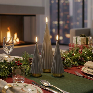 Boreal LED Kerze taupe