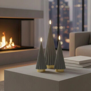 Boreal LED Kerze taupe