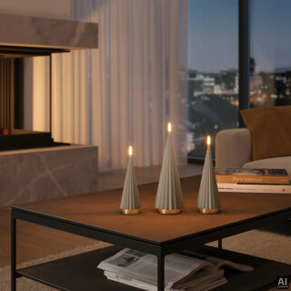 Boreal LED Kerze taupe